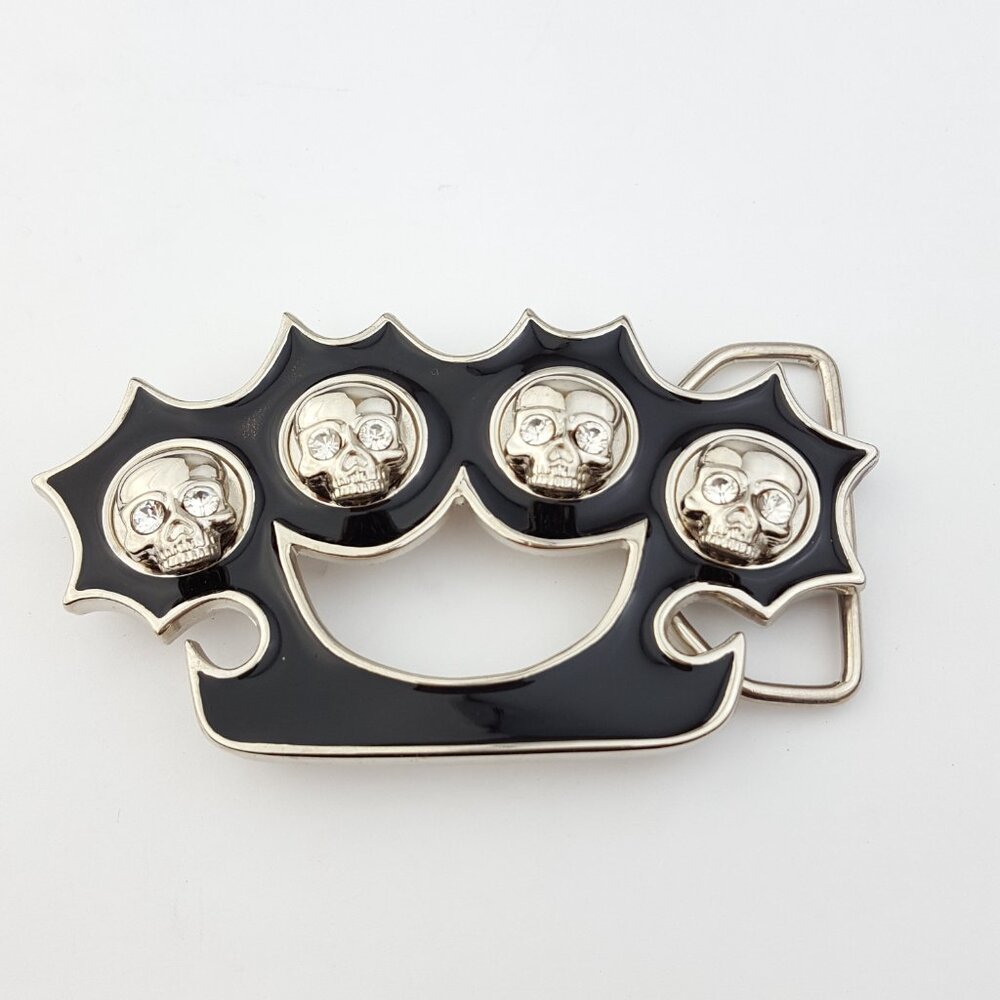 Rock Rebel Skull and Knuckle Buckle